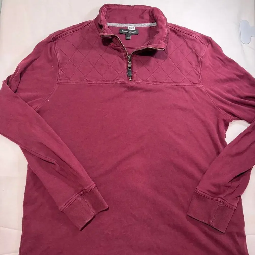 Banana Republic burgundy quarter zip sweatshirt in size L